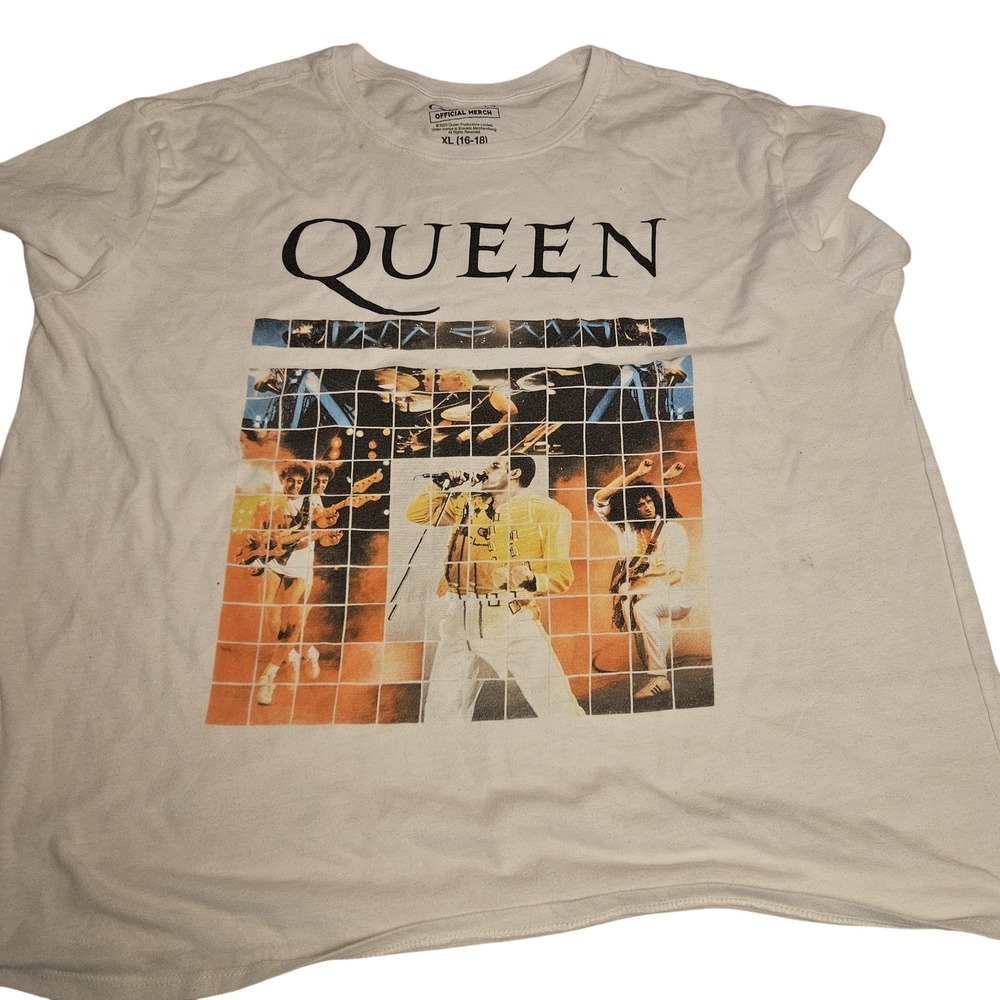 Queen Band Shirt‎ Mens XL White Official Merch Concert Tour Tee Rock Music 2023